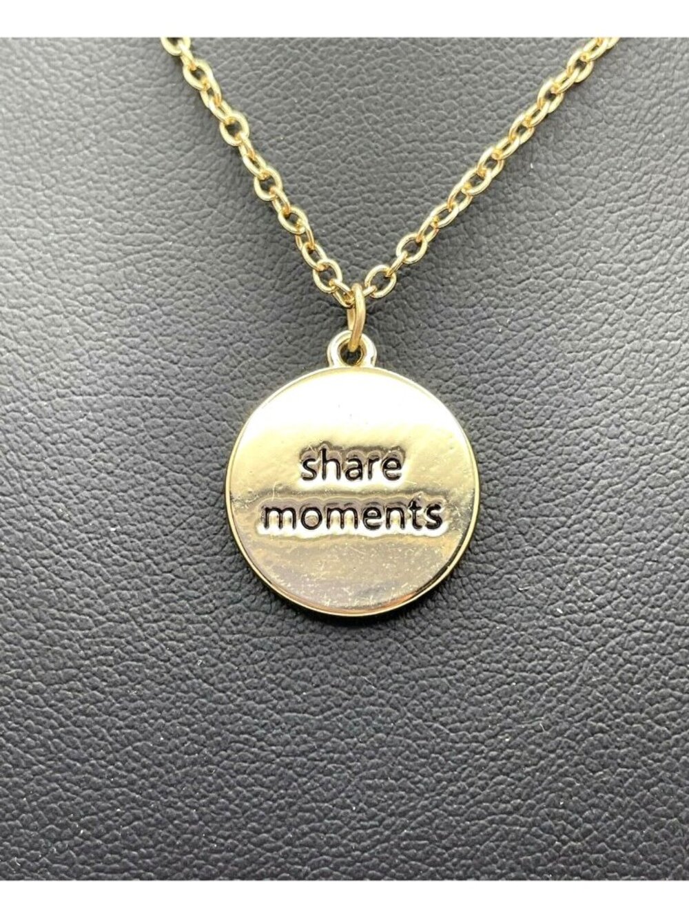 BCBGeneration Necklace Women 24" Gold Tone Tab Share Moments Pendent 24” Jewelry